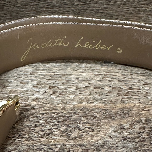 Judith Leiber Adjustable Embellished Leather Belt | Gold & Ivory | S–XL - Picture 5 of 8